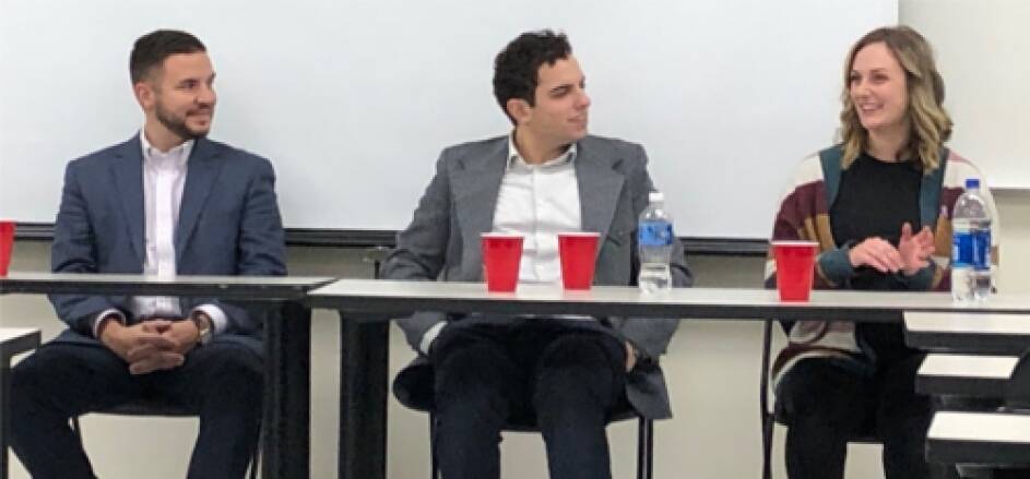 All three panelists from left to right: Steve, Travis, and Claire